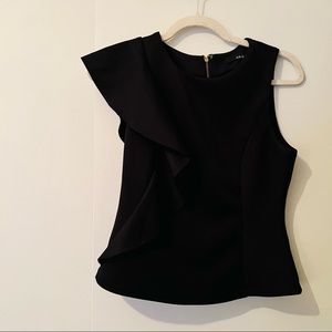 Ark & Co Asymetrical Blouse with Gold Zipper Detail